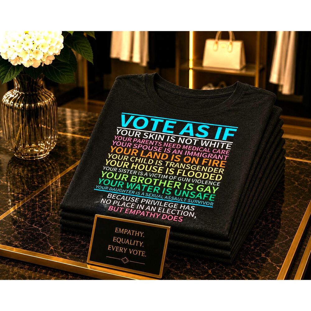Vibrant Short Sleeve Crew Political Vote As If Tee Shirt Deep Gray size M (6)